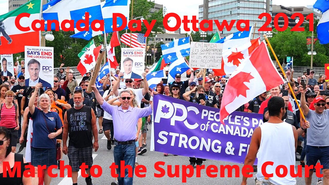 Canada Day massive gathering on the Portage Bridge before marching to the Supreme Court of Canada