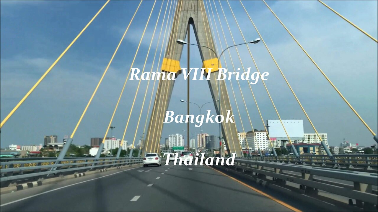 Rama VIII Bridge at Chao Phraya river in Bangkok, Thailand