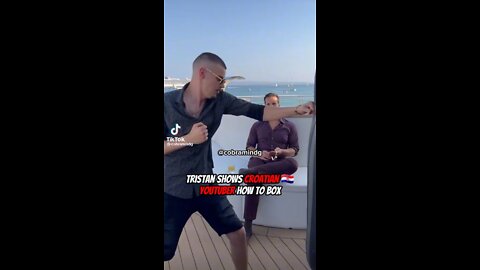 Tristan tate teaching Croatian YouTuber how to box