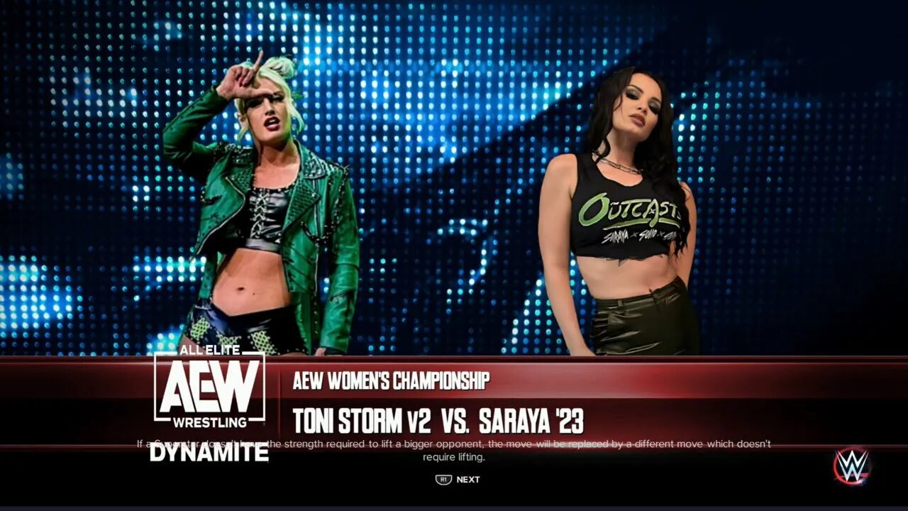 AEW Dynamite Saraya vs Toni Storm for the AEW Women’s World Title