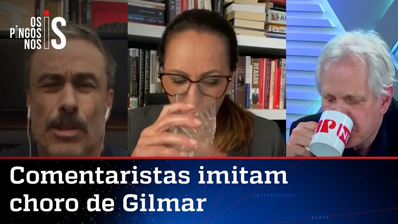 Augusto, Ana e Fiuza imitam a "emoção" de Gilmar Mendes com o advogado de Lula