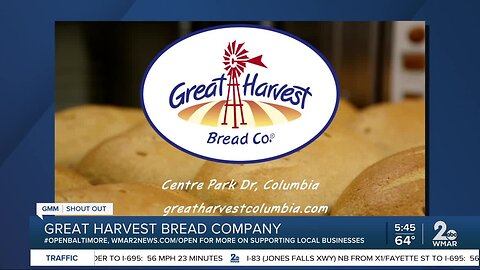 Great Harvest Bread Company says "We're Open Baltimore!"