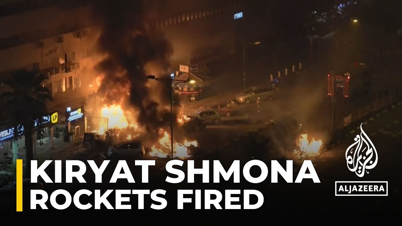 A large fire has broken out at the Israeli town of Kiryat Shmona after missile attack