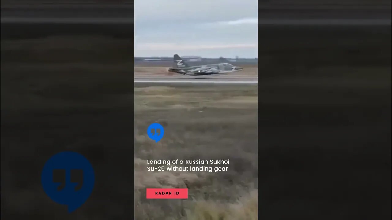 Landing of a Russian Sukhoi Su-25 without landing gear
