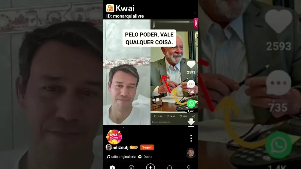 Sósia do Lula esconde o dedo para parecer que tem 4 dedos, mas tem 5