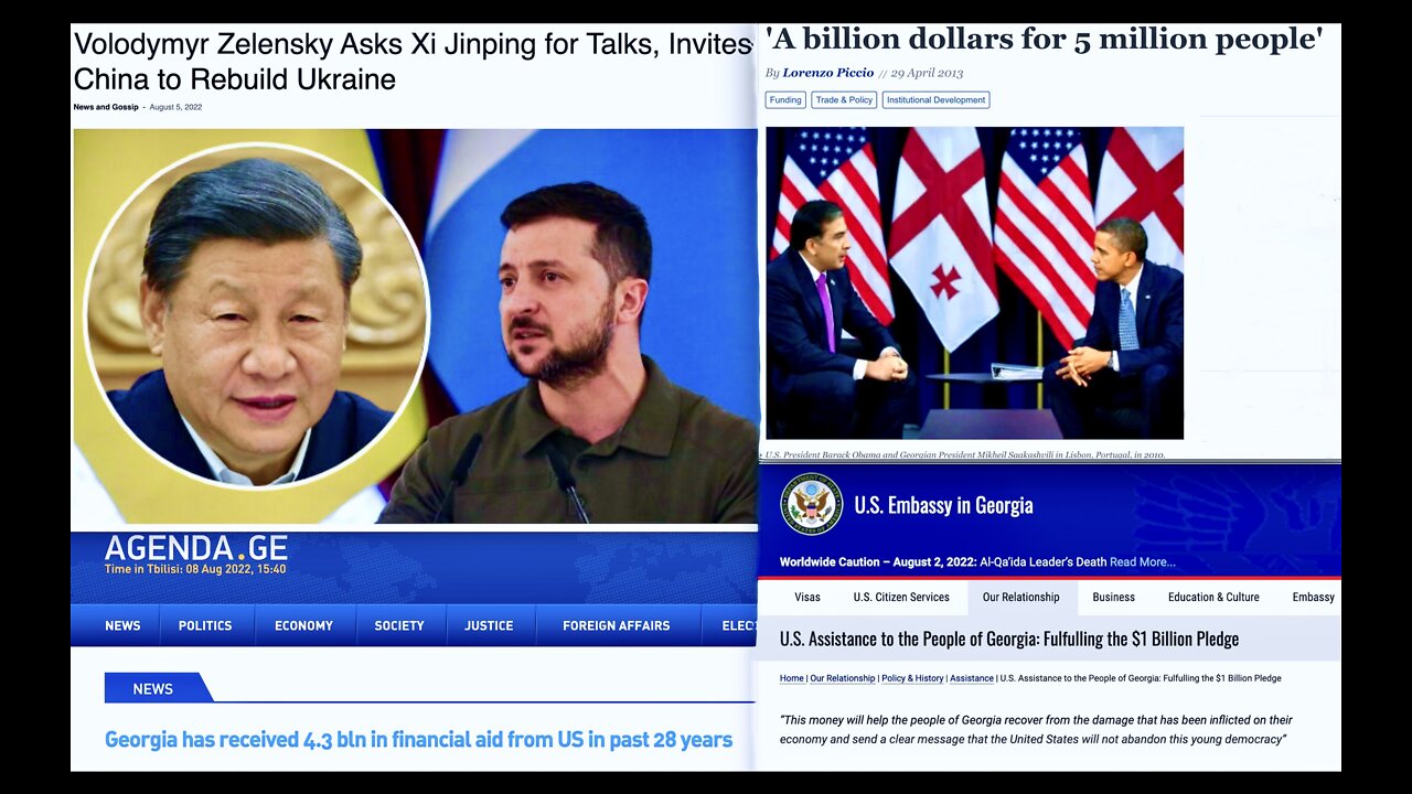 China Laughs At USA Sending Billions $$ To Georgia As Zelensky Invites Xi Jinping To Rebuild Ukraine