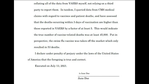 VAERS Whistleblower Declaration and Lawsuit Documentation