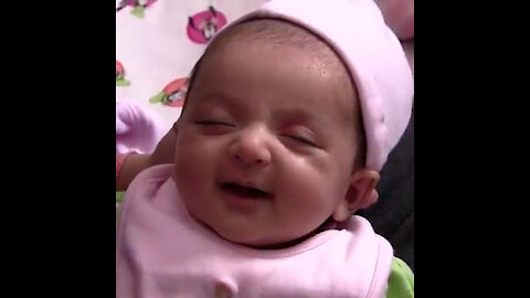 Baby is having a sweet dream