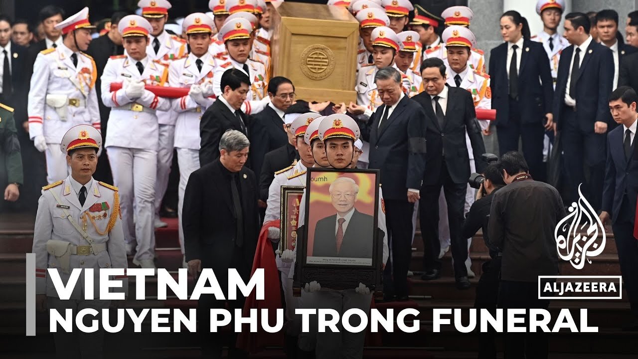 Thousands in Vietnam mourn at funeral of Communist Party chief Trong| CN ✅