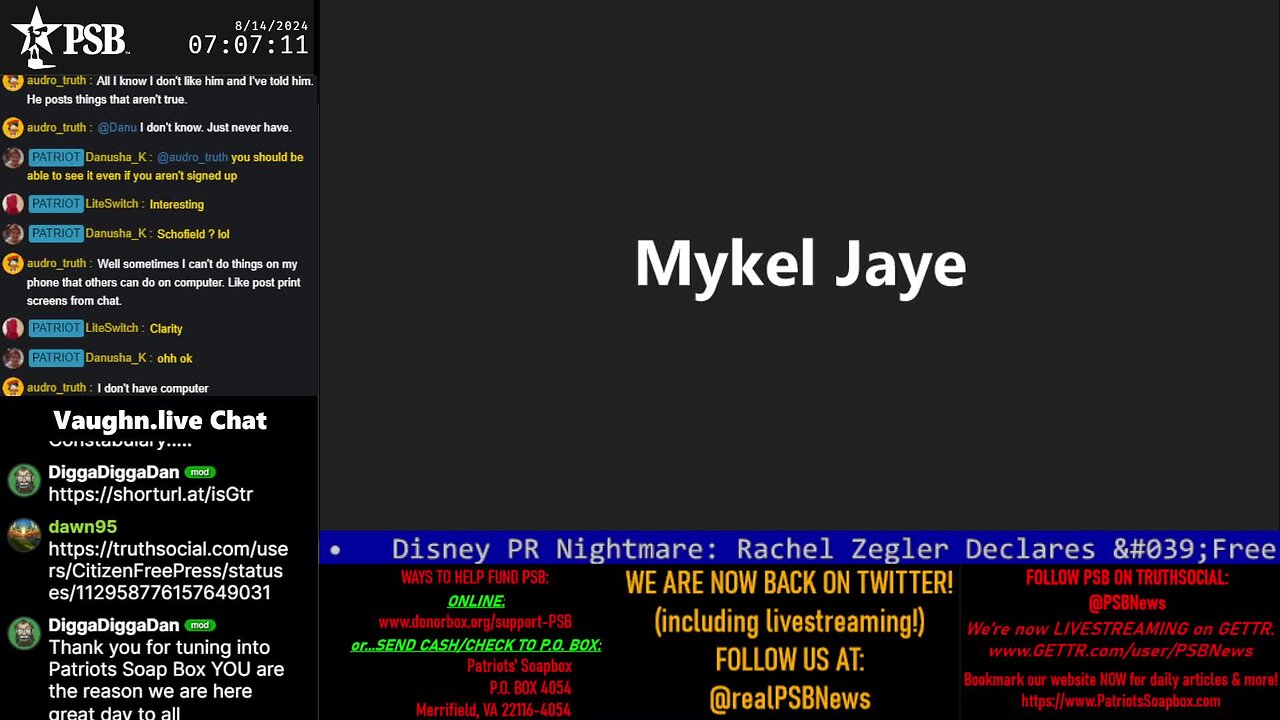 2024-08-14 07:00 EDT - Patriots Soapbox AM: with MykelJaye