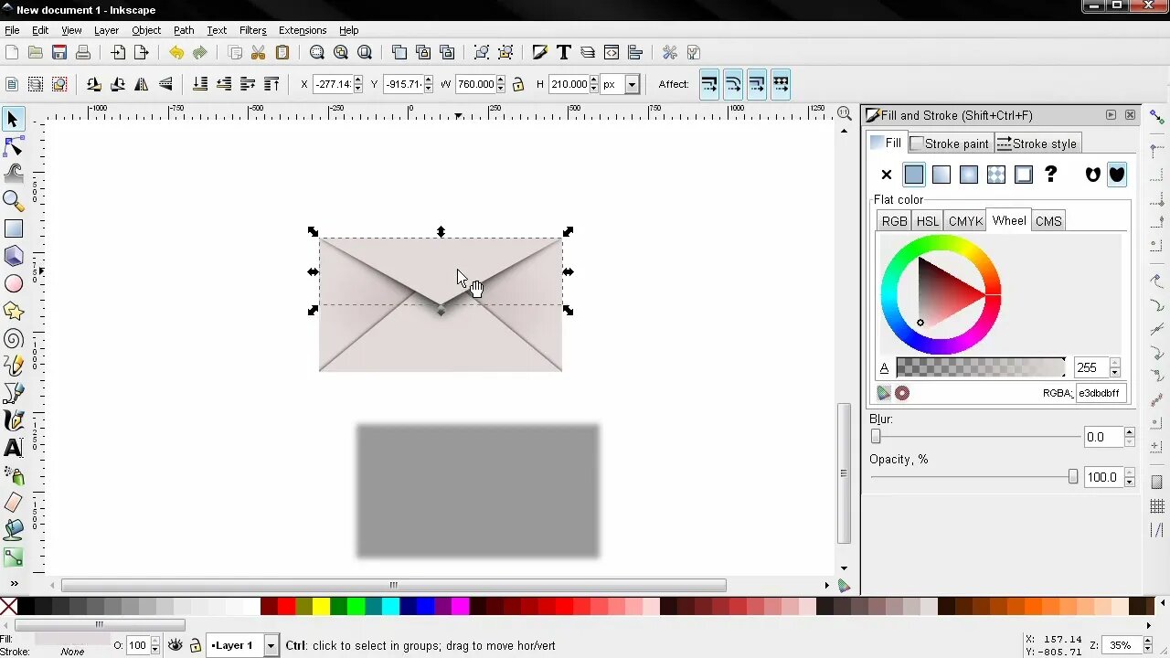 Mail Icon Vector Graphic PART 2 - Inkscape Tutorial for Beginners