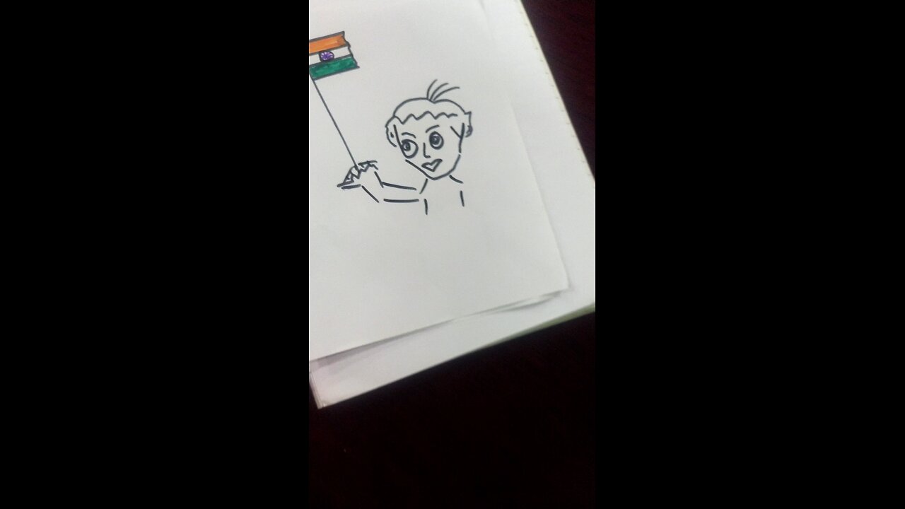 boy simple flag drawing