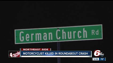 Motorcyclist killed in roundabout crash