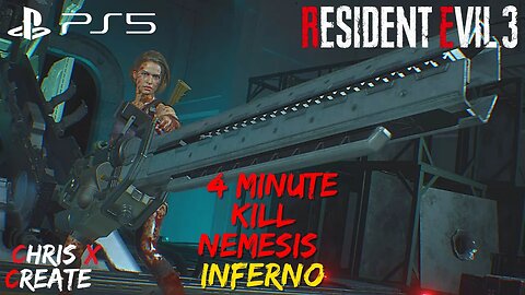 Resident Evil 3 remake 4 minute killing Nemesis at inferno ps5 gameplay