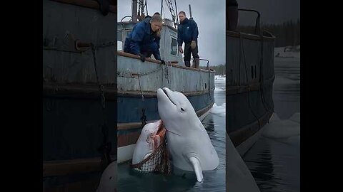 A touching story about a mother whale calling for help from the sailors on the ship to save her baby