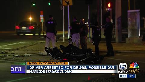 Driver arrested for drugs, possible DUI