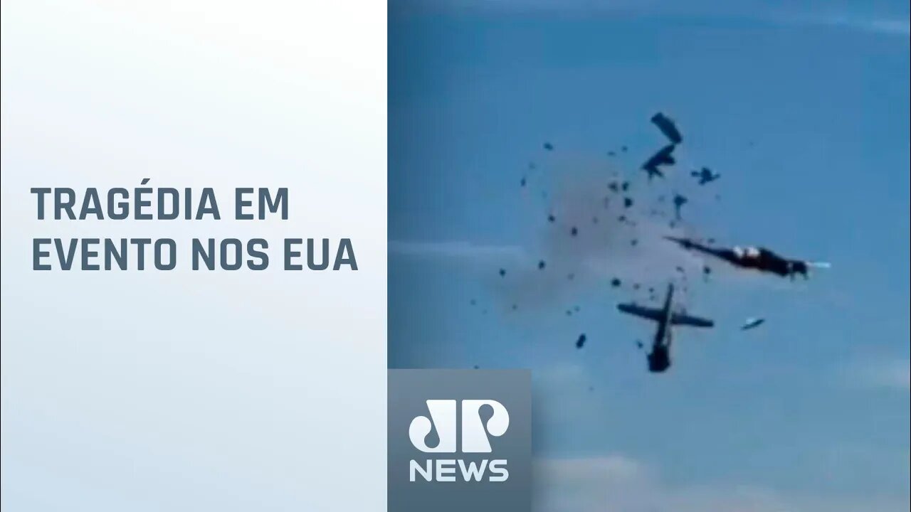 Dois aviões militares históricos colidem no ar durante show aéreo nos EUA