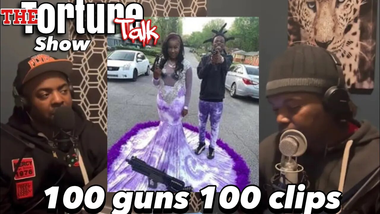 The torture talk show. “100 guns 100 clips”