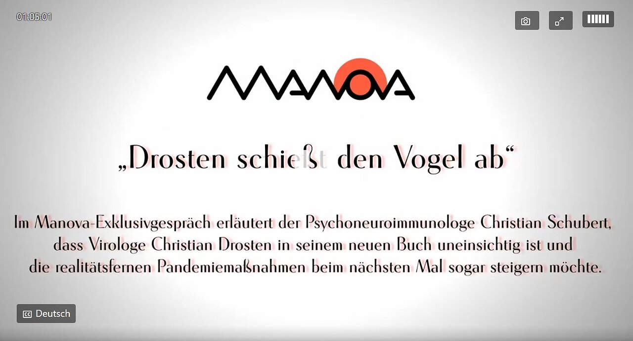 MANOVA im Gespräch:„Drosten schießt den Vogel ab“Christian Schubert-Walter v.Rossum