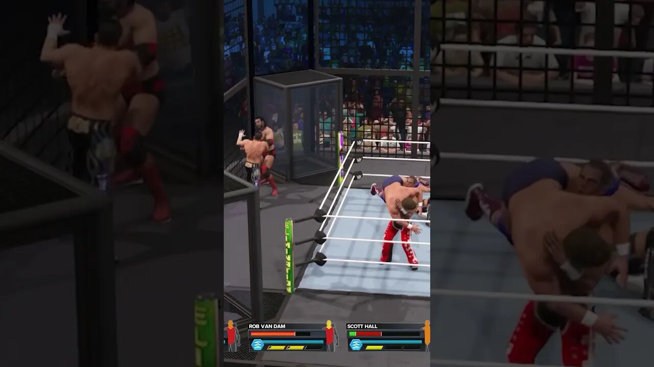 Elimination chamber spear in WWE 2k23 #wwe2k23
