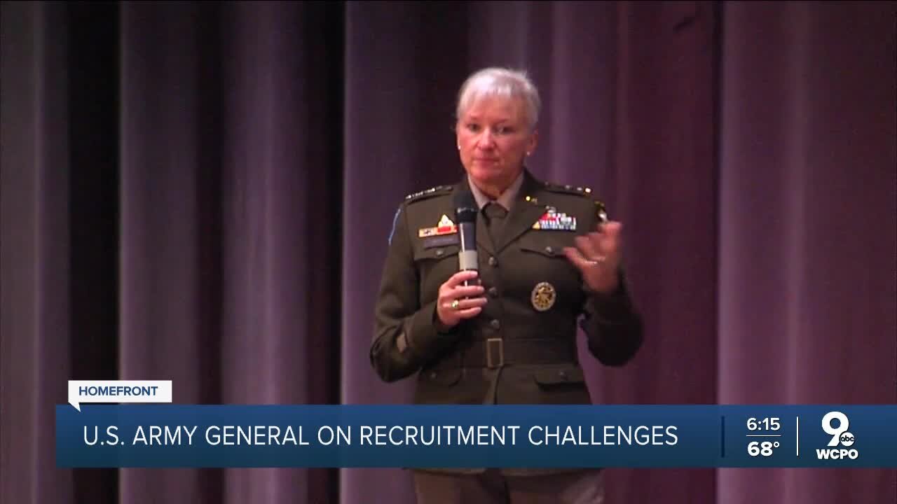 US army general visits with Cincinnati-area students, talks recruitment