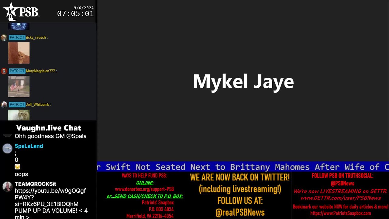 2024-09-06 07:00 EDT - Patriots Soapbox AM: with MykelJaye