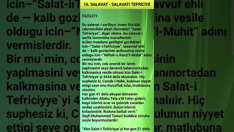 SALAVAT-I ŞERİFELER (16. SALAVAT -sesli)