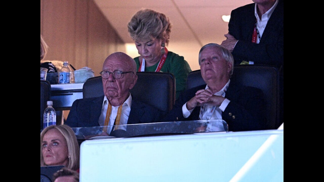 Photo Emerges of Rupert Murdoch Sulking Alongside Lindsey Graham During Vance’s RNC Speech