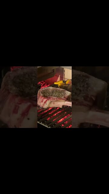 Wagu Tomahawk Steak this one is about $350 on a Argentinian grill. #meat #tomahawk #grill #bbq