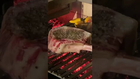 Wagu Tomahawk Steak this one is about $350 on a Argentinian grill. #meat #tomahawk #grill #bbq