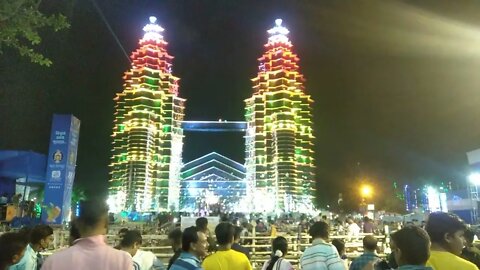 Twin tower Lighting Show . Kalyani Durga Puja pandal 2022.