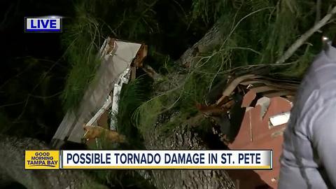 Possible tornado sweeps through St. Petersburg, leaves trail of damage