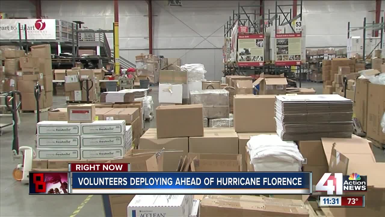 Volunteers prepare ahead of Hurricane Florence