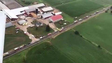 Aerial view of Sheboygan Falls plane crash