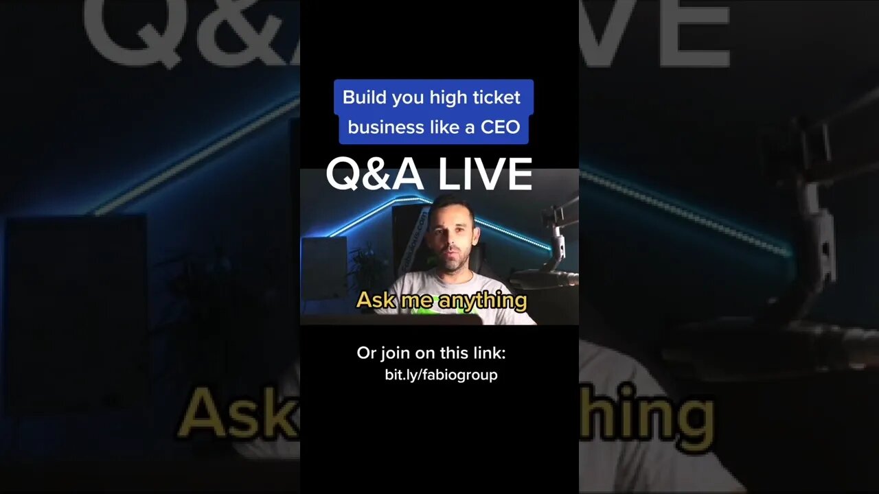 Invitation for today's Q&A. Build your High-Ticket #business like a #ceo