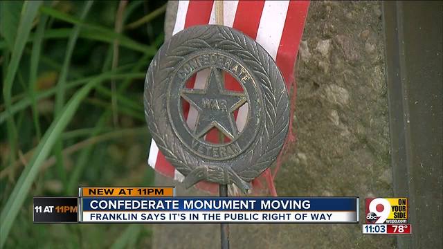 Confederate monument moving from Franklin