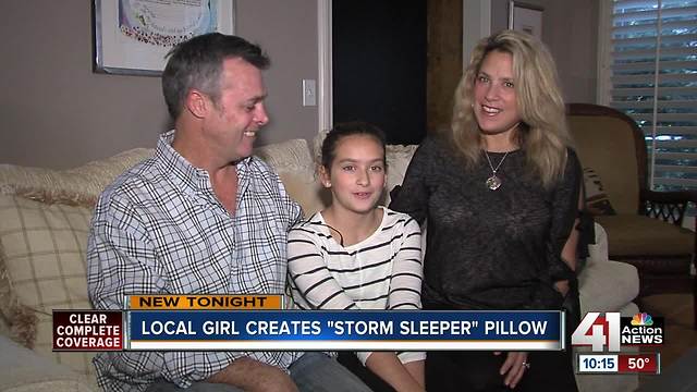 Local girl creates 'storm sleeper' pillow