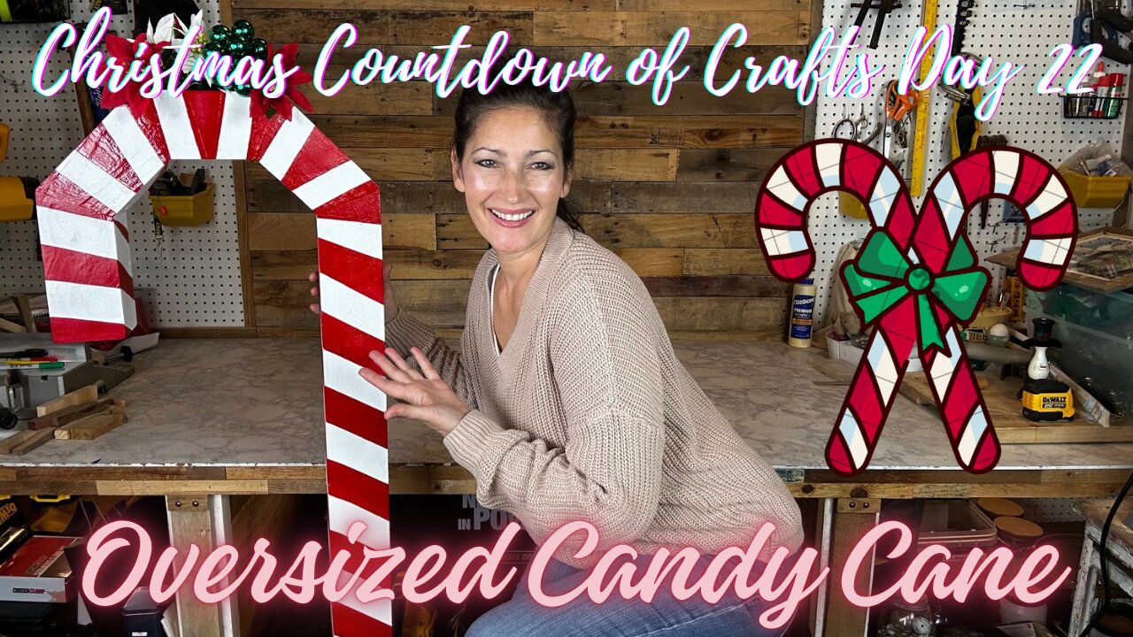 HOW TO MAKE A SUPER OVERSIZED CANDY CANE (CHRISTMAS COUNTDOWN OF CRAFTS DAY 22) PINTEREST PROJECT