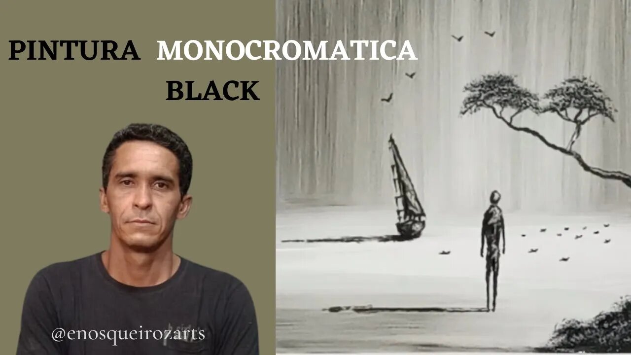 Black Monochrome Painting -Paisagem Monocromática Black