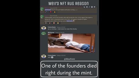 Weird NFT Rug Reason: One of the founders died right during the mint.