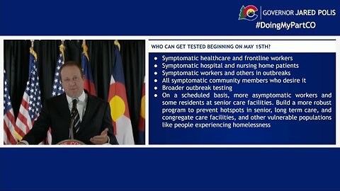 Gov. Polis says Colorado hopes to test 8,500 people a day for COVID-19 by end of March