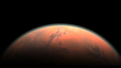 VÍDEO SEM DIREITOS AUTORAIS: Marte Horizonte Aproximação Planeta Vermelho