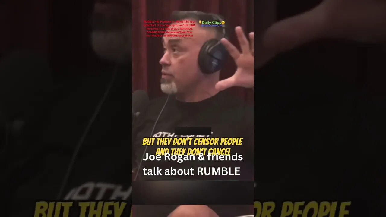 Joe Rogan & friends talk about RUMBLE🆓 #rumble #freespeech #videoplay #crypto #censorship #neutral