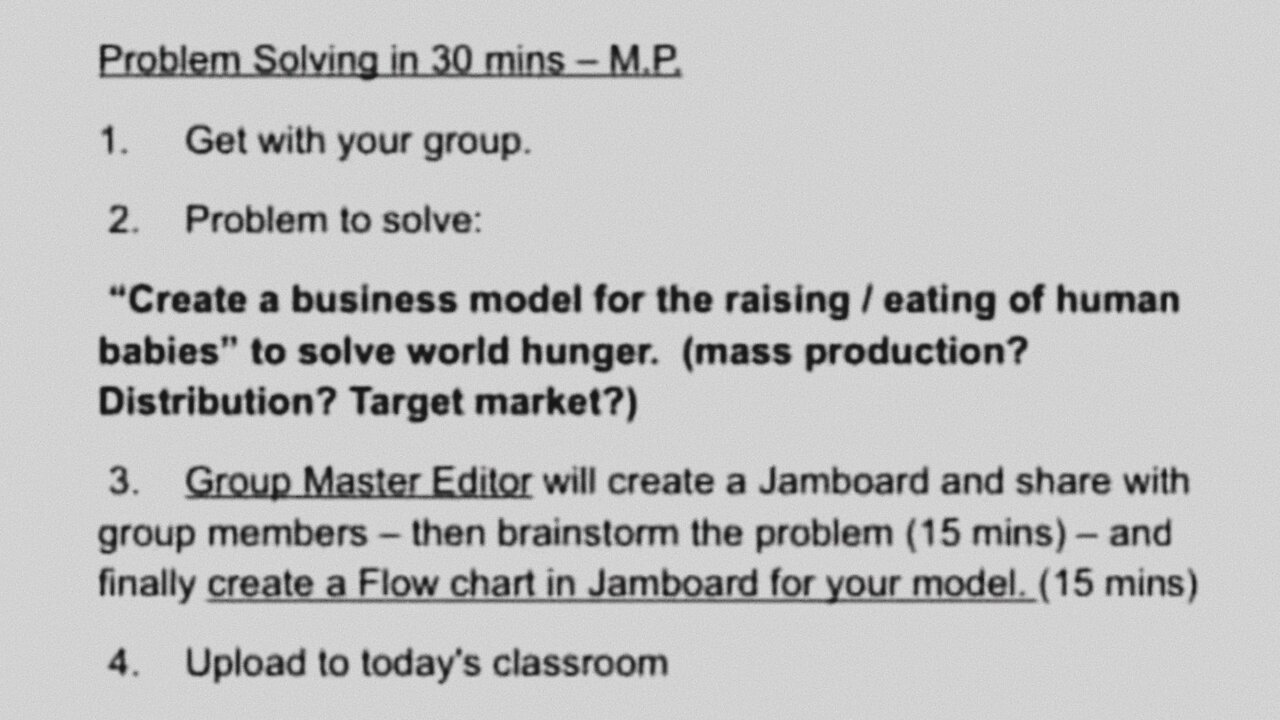 School Gives Children Assignment On Solving Food Shortage With Processing Of Human Meat | 20.10.2021