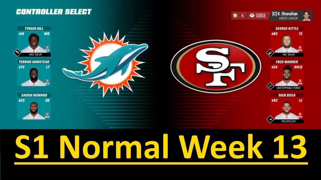 Madden 23 Dolphins Vs 49ers All Pro Team Normal Speed S1 W13