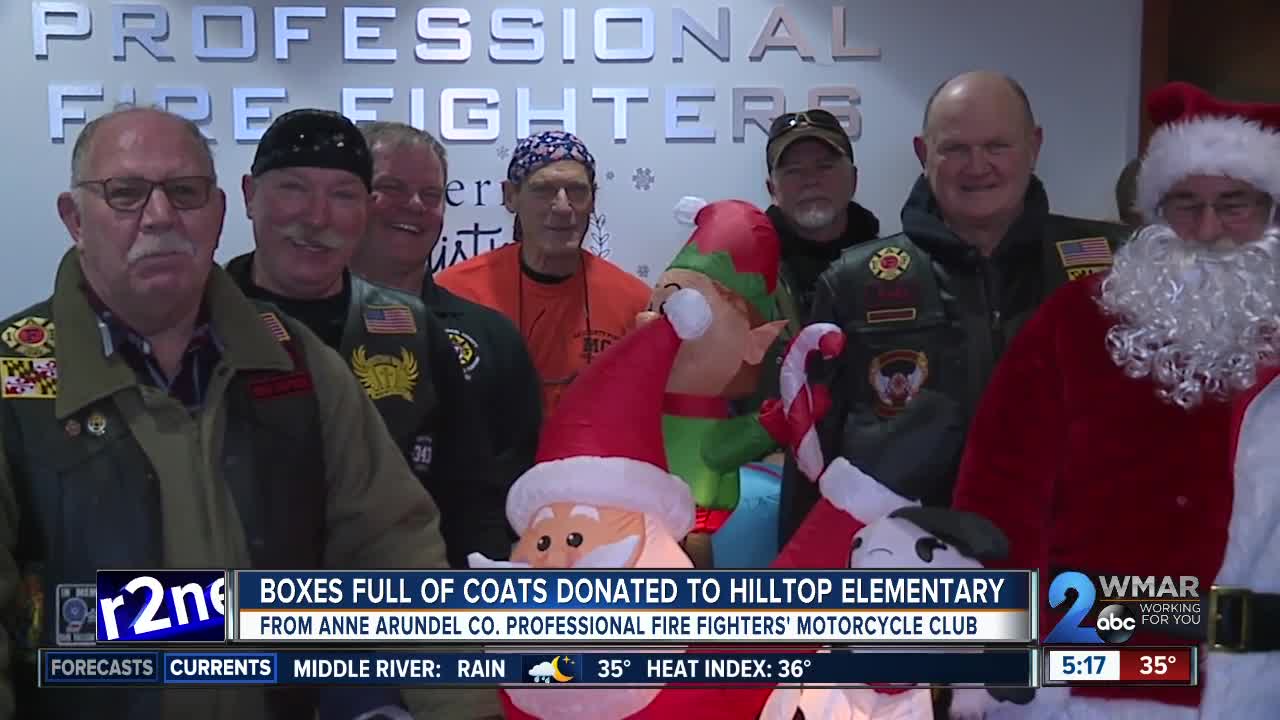 Boxes full of coats donated to Hilltop Elementary