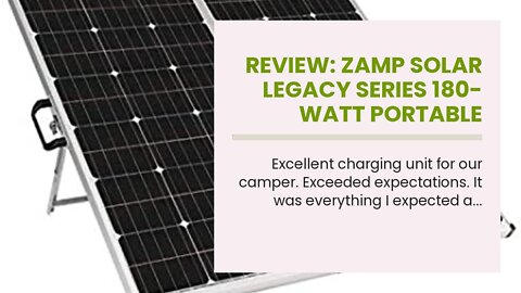 Review: Zamp Solar Legacy Series 180-Watt Portable Solar Panel Kit with Integrated Charge Contr...