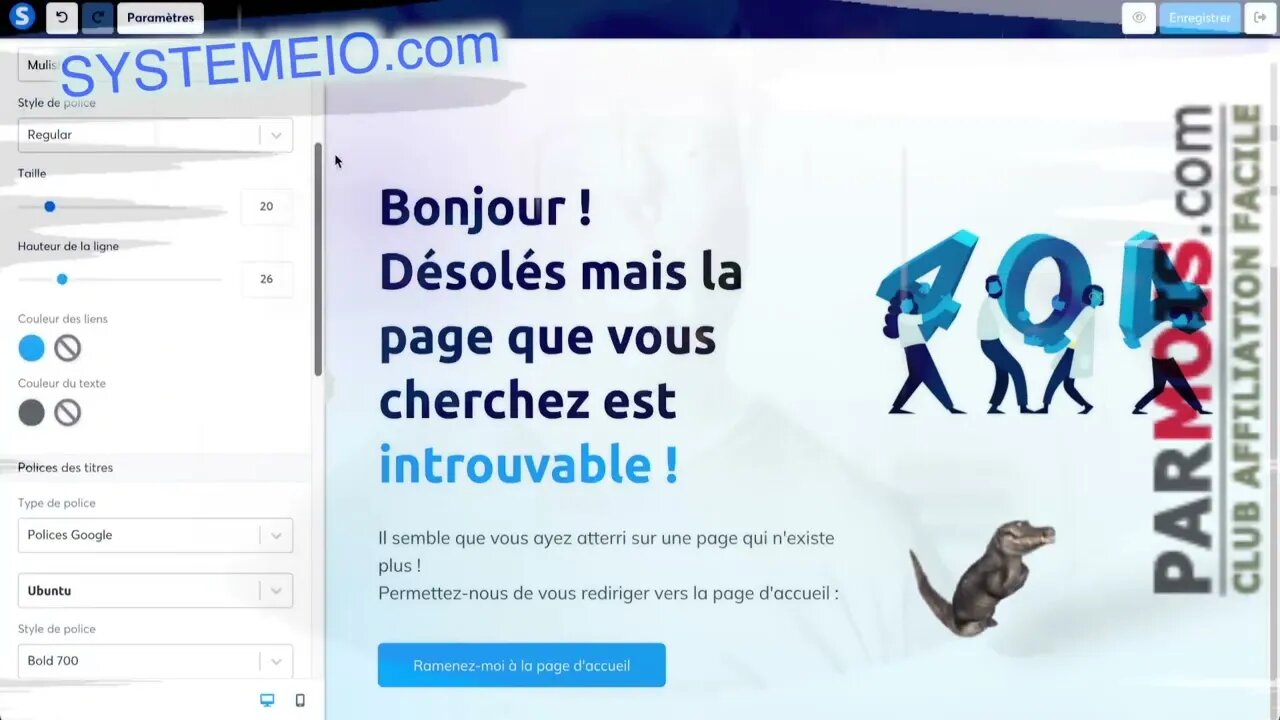 SystemeIO : vous pouvez désormais créer une page 404 personnalisée ! 💙