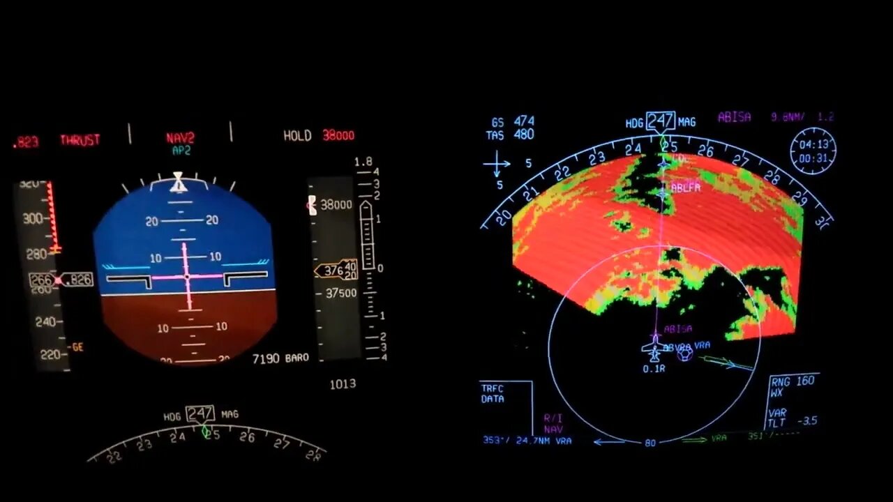 MD-11F Flying Around Thunderstorms - Part 3 (Spanish)