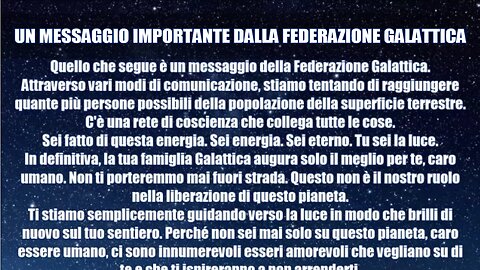 UN MESSAGGIO IMPORTANTE DALLA FEDERAZIONE GALATTICA